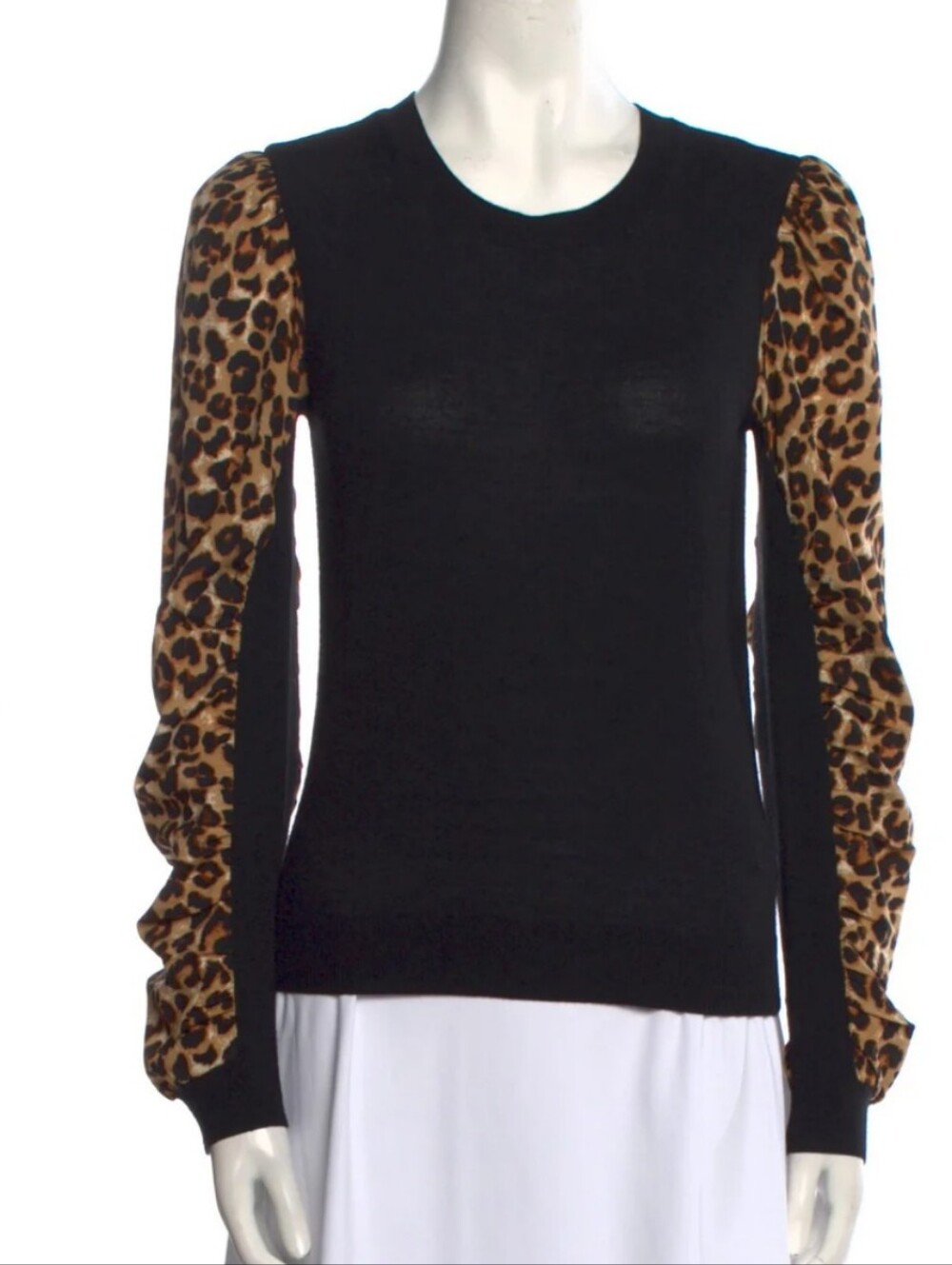 Veronica Beard Leopard Top | S | Black